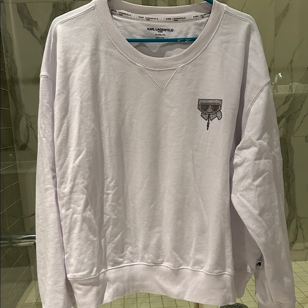 Karl Lagerfeld White Graphic Sweatshirt